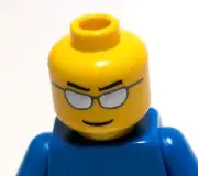 Lego - Minifigure Head - Smile, Silver Sunglasses