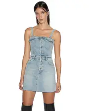 Paloma Mini Dress Worn - Blue Denim | Ksubi ++