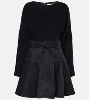 [Ulla Johnson] Ulla Johnson Aremi twill-trimmed minidress AU 16 black