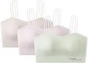 [Ztexkee] Girls Training Bras with Removable Pads Yoga Bra Sports Bra Crop Cami Tank Top Underwear Student Bra for Teens Girls