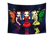 Three Wise Faeries No See Hear and Speak Tapestry