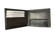 MEN'S WALLET GENUINE LEATHER SMALL SLIM STYLE BLACK ( W 1076)