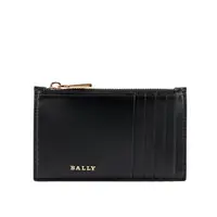 在飛比找momo購物網優惠-【BALLY】Landy 壓紋牛皮拉鍊卡片夾(黑色)