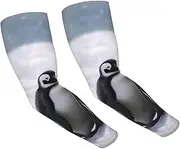 [FHEDVBN] Young Penguins With Snow Arm Sleeves Compression Arm Covers for Men Women Outdoor Sun Sleeves Cooling Sports Sleeve, Black