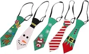 [BELLIFFY] 5pcs Christmas Tie Boy Funny Holiday Neckties Christmas Party Tie Christmas Party Decor Christmas Neckties Boys Christmas Bow Tie Snowflake Ties for Men Ugly Tie Glitter Paper