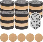 Gadpiparty 1set Wooden Checkers Chess Pieces Game Accessories for Board Games Smooth Finish Compatible Checkers Chess Boards for Family Nights