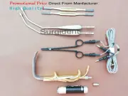Ferriera Retractor Fiber Optic light Source & Bipolar Bi-clamp and TC Nasal Rasp