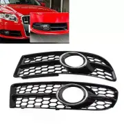 Front Bumper Honeycomb Mesh Fog Light Grille Cover For Audi A4 B7 S4