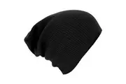 Beechfield Unisex Slouch Winter Beanie Hat (Black) (One Size)