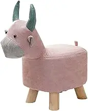 Ｂｅｓｇａ Storage Ottoman Stool with Wooden Legs, Animal Footstool for Playroom and Bedroom, Pink, as described