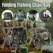 2 in 1 Folding Fishing Stool Lightweight Outdoor Compact Portable Tackle Bag AU