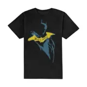 DC Comics The Batman Yellow Sketch T-Shirt Black New