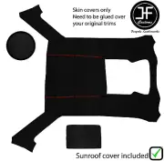 RED STITCH LUXE SUEDE HEADLINER SUN ROOF COVER FOR BMW E30 81-92 SEDAN (for: BMW)