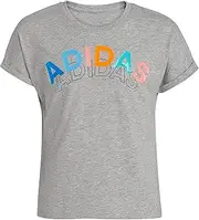 Adidas Girls' Short Sleeve Dolman Waist Heather Tee
