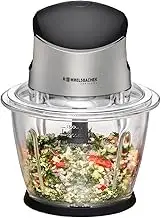 ROMMELSBACHER Multi Chopper MZ 500 - Powerful Motor, 4-Blade Special Knife Made of Stainless Steel, 1.5 Litre Glass Container, Black/Brushed Chrome, 500 Watt