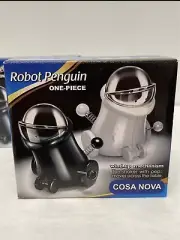 Rolling Wind Up Plastic Robot Penguin Salt or Pepper Shakers