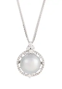 在飛比找ZALORA購物網優惠-LITZ 18K White Gold Pearl Pend