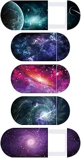 worldbnr Laptop Camera Cover Slide (5 Pack),Thin Web Camera Cover for Laptop, Desktop, PC, iPad, iMac, Tablet,Protecting Your Privacy Security (Universe)