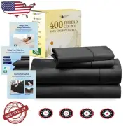 Elegant Full Size 4-Piece Sheet Set - Breathable, Cooling Sateen - Award-Winning