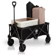 Outdoor Trolley 140L,Collapsible Folding Wagon, Heavy Duty Utility Beach Wago...