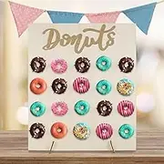 Wooden Donut Stand, Reusable Donut Wall Party Display Fits 20 Doughnuts, Donut Holder Durable Bagels Stand Holder Birthday Cake Stand for Wedding Birthday Party Baby Shower Cake Shop Decoration