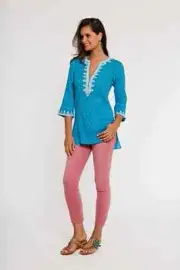 Sulu Collection TUNIC 18 NWT SAVANNAH TUNIC NWT 18 - XXL TIGER BLUE