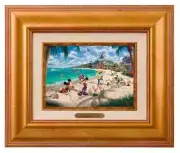 Thomas Kinkade Disney Mickey and Minnie in Florida 5 x 7 Brushwork Framed