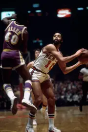 Walt Frazier New York Knicks looks to put a move on Lucius Los An- 1974 Photo