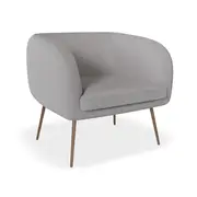 Amour Cloud Grey Armchair - Brushed Matt Bronze Legs