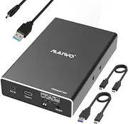 MAIWO Dual Bay Hard Drive RAID Enclosure for 2.5 Inch SATA SSD HDD, RAID 0/RAID 1/JBOD/PM, USB 3.1 GEN 2 10Gbps with UASP, 16TB Capacity, External HDD Bay Aluminum