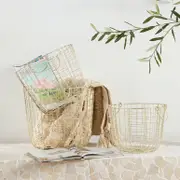 Bailey Gold Wire Basket [HABLBAILY24B]