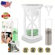 Symbolic Wooden Frame Sand Hourglass Set: Includes Vases & Funnel for Ceremonies