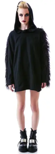 Widow (old) Hellhound Faux Fur Pullover Hoodie