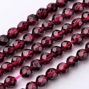 DanLingJewelry Natural Garnet Beads Strands Faceted Round Spacer Crystal Gemstone Beads for Jewelry Making Crafts About 1000pcs 3-3.5mm