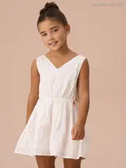 Angel & Rocket White Valentina Sequin Broderie Playsuit (AN7741) | $78 - $88