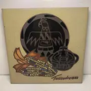 Vintage Signed Teissedre '82 Hand Painted Native Ceramic Wall Plaque Trivet