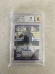 2019 Bowman Chrome 1st NOELVI MARTE AUTO Purple Refractor /250 BGS 9 MINT COND