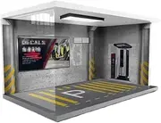 Car Garage Protective Organizer Scene Parking lot Garage Model Scene 1:18 1 Parking Space with Light and Acrylic Toy Alloy car Model Acrylic Storage dustproof Cabinet Ornaments Simulation Parking lot