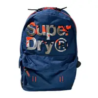 在飛比找松果購物優惠-Superdry 藍色彩色字母裝飾尼龍布材質後背包 #M91