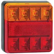 Hulk 4x4 Pkt 2 Led Stop/Tail/Indic Lamp 12V With Reflex Reflector 100 X 100 X 22Mm - HU9641