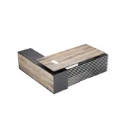Modern Furniture PHOENIX Executive Desk with Right Return 2.2M -Warm Oak & Black