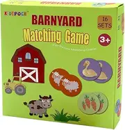 Memory Match Game ? 16 Matching Pairs Preschool Memory Games Featuring Barnyard Element Non Toxic Educational Memory Matching Game Perfect for Kids Toddlers 2 Year Old or Up