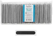 ForPro Mini Foam Board, Black, 100/180 Grit, Double-Sided Manicure Nail File, Individually-Wrapped, 3.5” L x .5” W, 50-Count