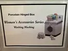 Washing Machine with Underwear and Socks Trinkets - Porcelain Hinged Box