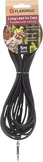 Flamingo Cat Training and Tracking Leash Caspar Black 5m 4mm