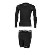 Mitre Neutron Black Mens Size LG Base Layer Compression Sports Shorts/Top