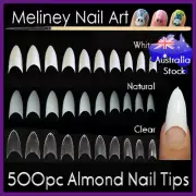 500pc Almond Tips Stiletto Pointy Oval Nails False Shape French Claw Nail