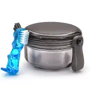 Leak Proof Denture Cups for Soaking, Travel Retainer Cleaning Container Case
