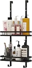 2-Tier Shower Caddy Shelf Organizer Rack Over the Door Shower Caddy, Stainless Steel Hanging Shower Organizer Rustproof with Hook Bathroom Storage Rack, Storage Shelves with Baskets (2-Layer)