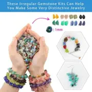 Natural Irregular Gemstones Beads Jump Rings Ear Hooks Pliers Lobster Clasps